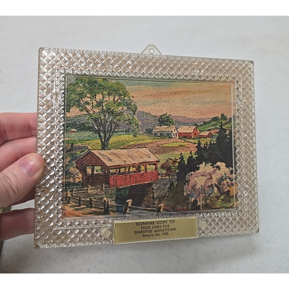 Vintage Advertising Promotional Made in USA Landscape Photo Picture Frame Decor - Picture 1 of 7